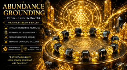 Abundance Grounding - Citrine + Hematite 8mm Bracelet