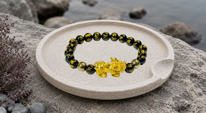 Black Obsidian Pi Xiu Beads Bracelet
