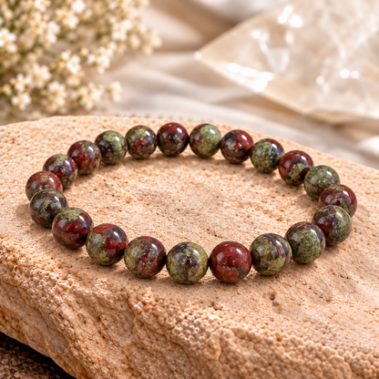 Natural Dragon Blood Jasper 8mm Bracelet
