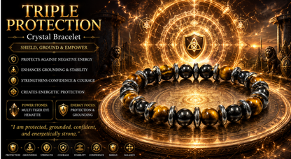 Triple Protection Bracelet (Multi Tiger + Hematite)
