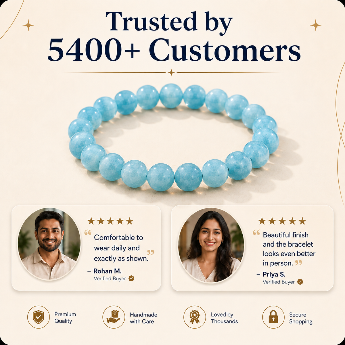 Natural Aquamarine 8mm Bracelet