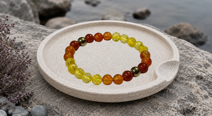 Sun Energy - Carnelian + Citrine + Pyrite Bracelet