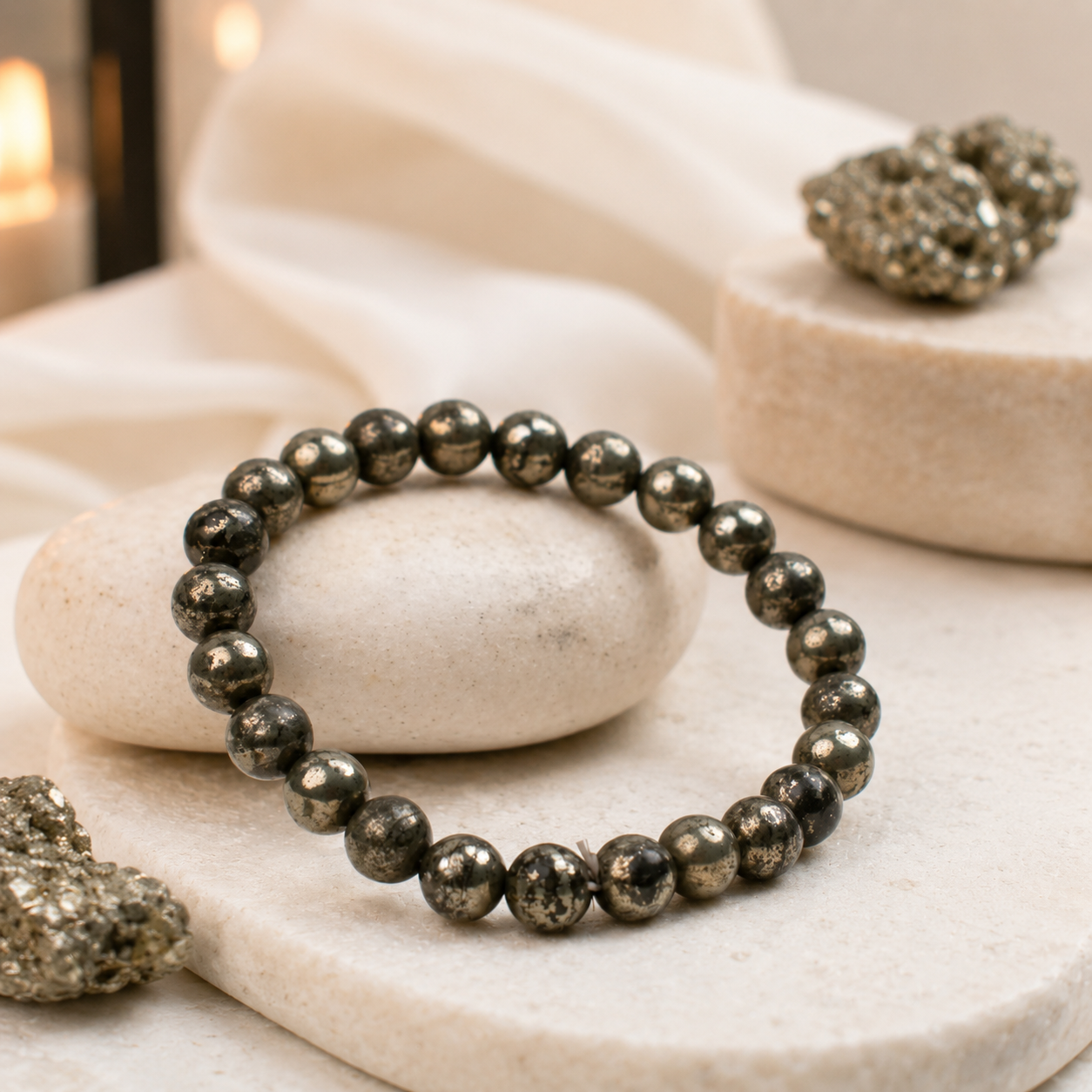 Shree Dhan – Pyrite 8mm Bracelet