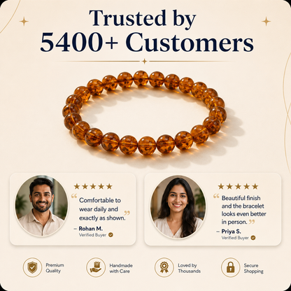 Natural Amber 8mm Bracelet