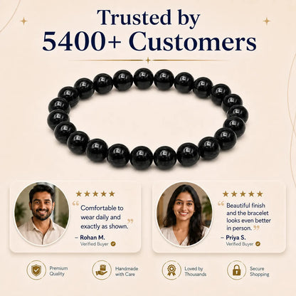 Natural Black tourmaline 8mm Bracelet