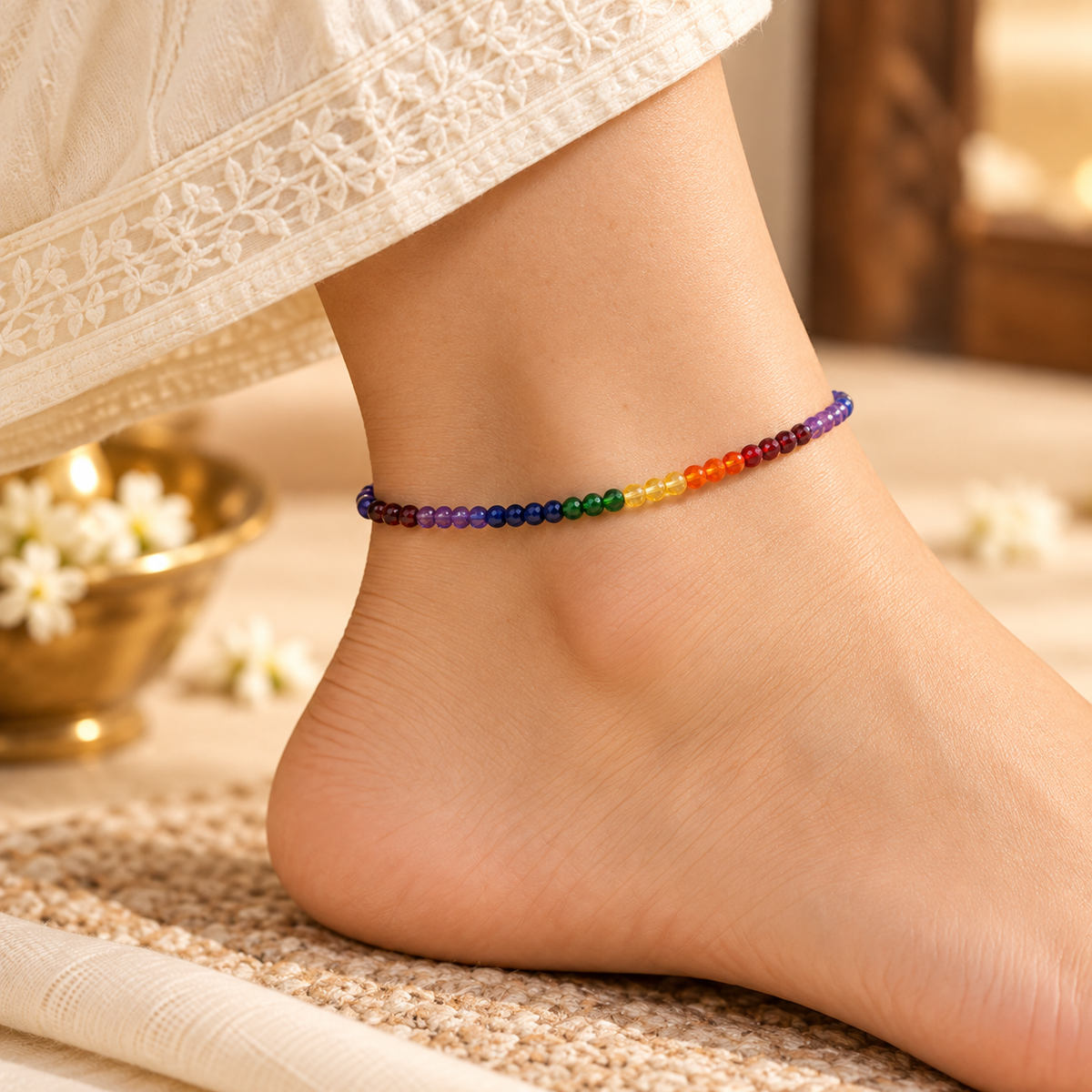 7 chakra Anklet