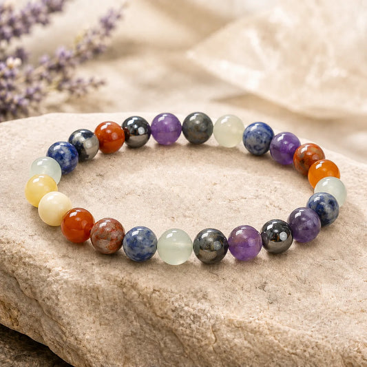 Natural Seven Chakra 8MM Bracelet