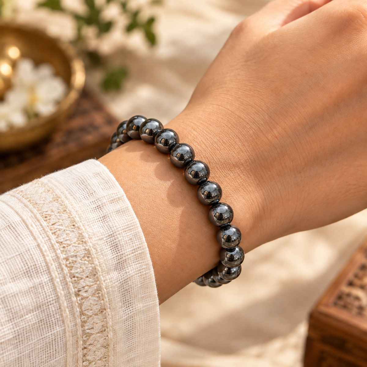Natural Hematite 8mm Bracelet