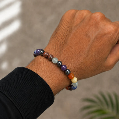 Natural Seven Chakra 8MM Bracelet