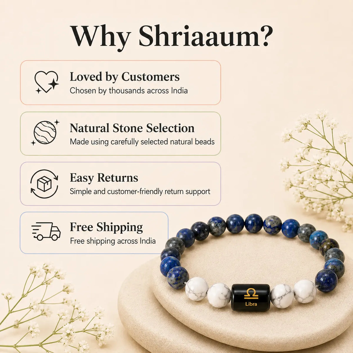 Libra  (तुला राशि)(Zodiac Bracelet)