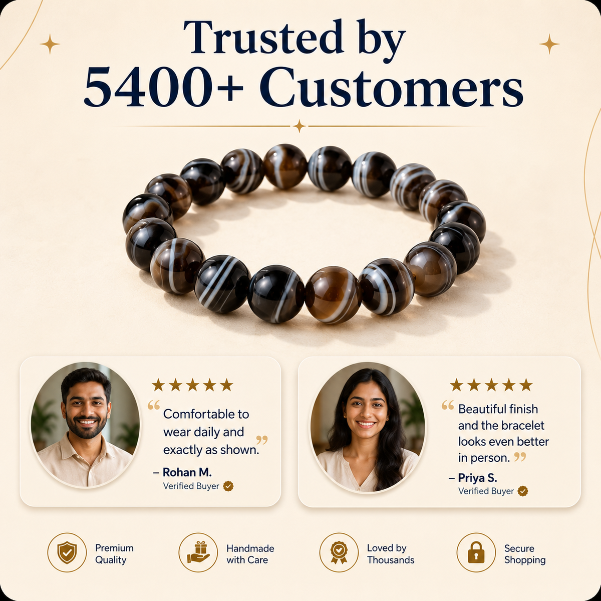 Natural Sulemani Hakik 8mm Bracelet