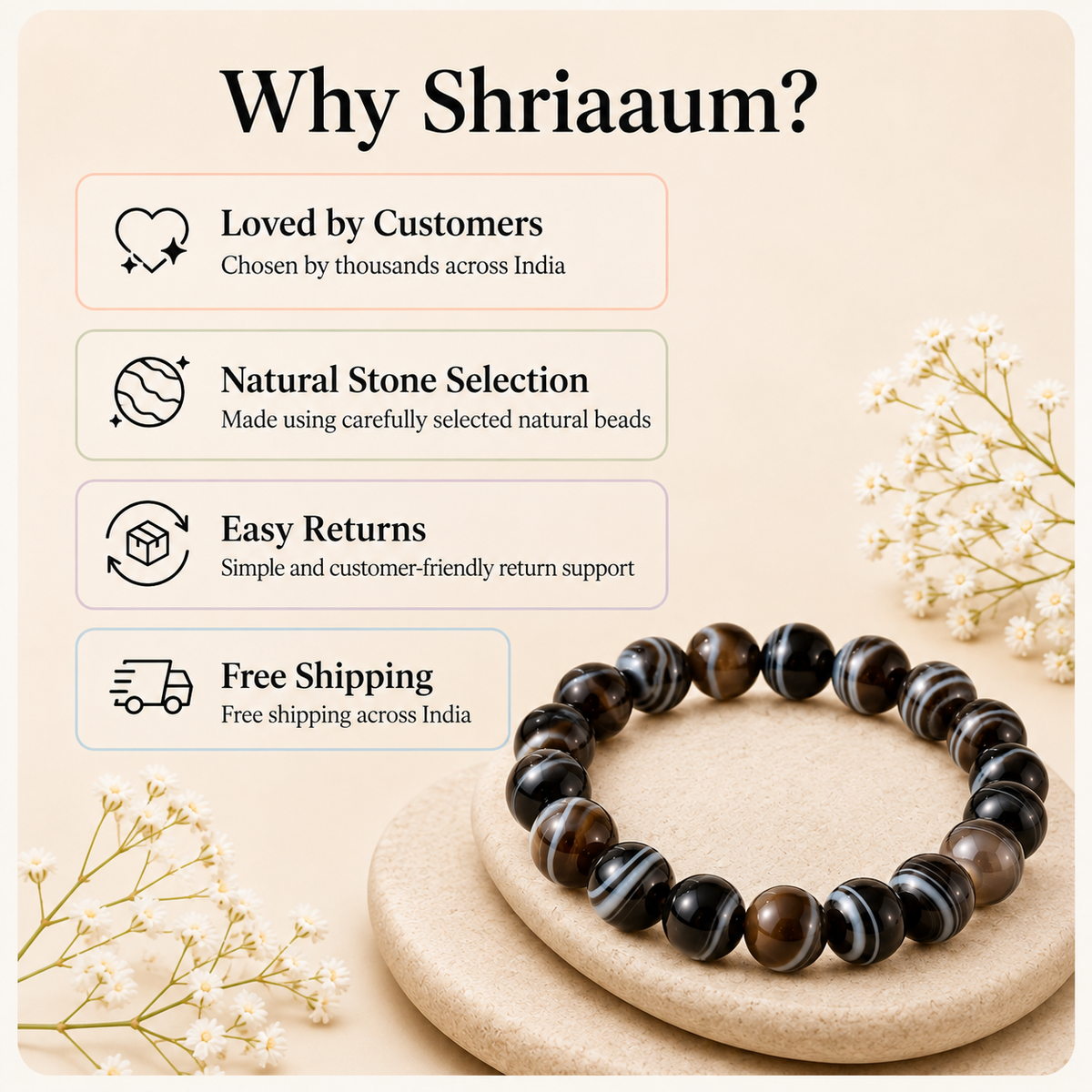 Natural Sulemani Hakik 8mm Bracelet