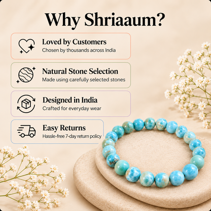Natural Larimar 8mm Bracelet