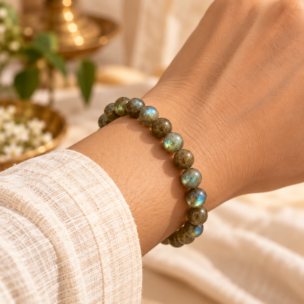 Natural Labradorite 8mm Bracelet