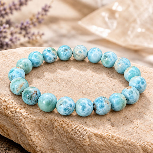 Natural Larimar 8mm Bracelet