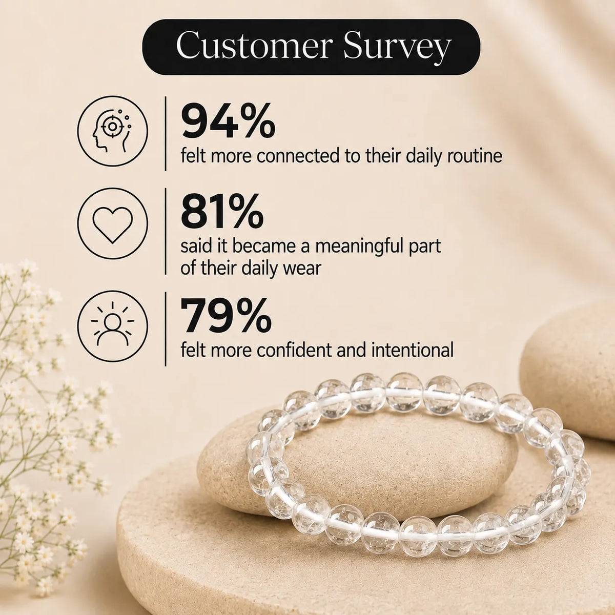 Natural Clear Quartz 8mm Bracelet