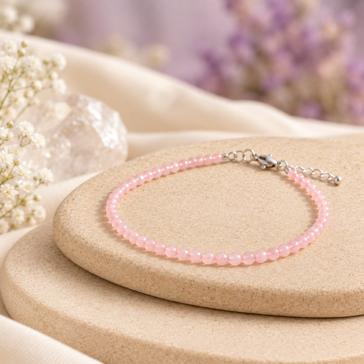 Rose Quartz Anklet