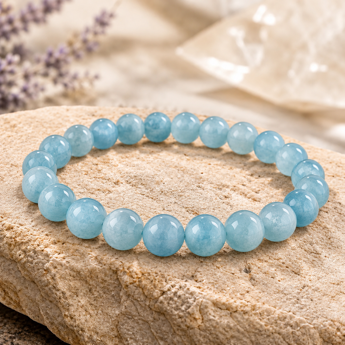 Natural Aquamarine 8mm Bracelet