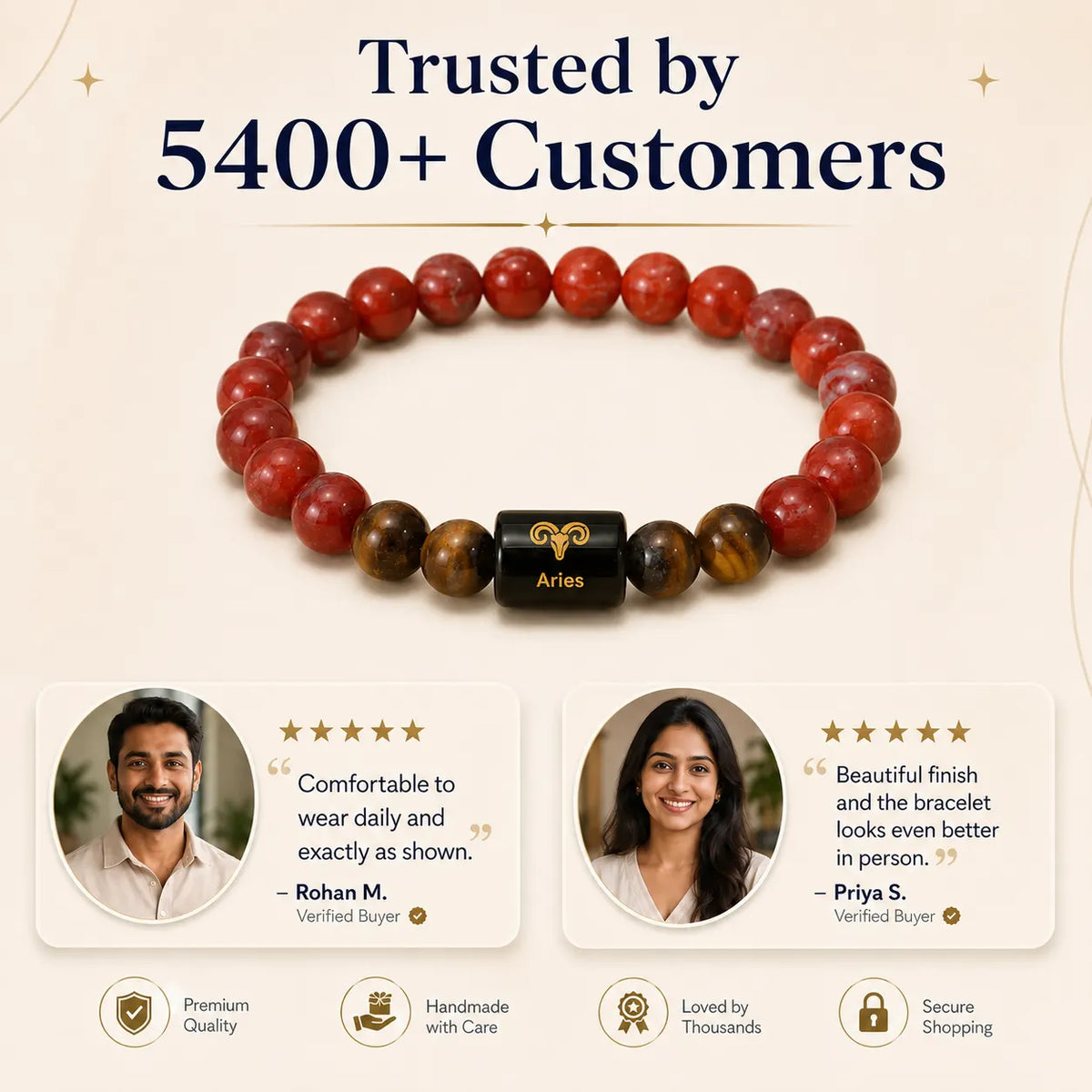 Aries ( मेष राशि) (Zodiac Bracelet)