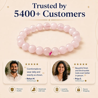Natural Rose quartz 8mm Bracelet