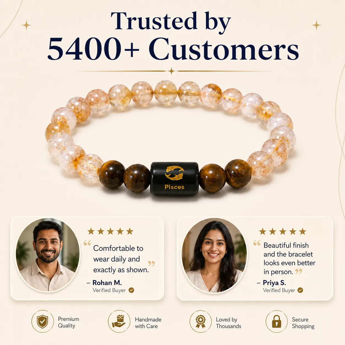 Pisces ( मीन राशि) (Zodiac Bracelet)