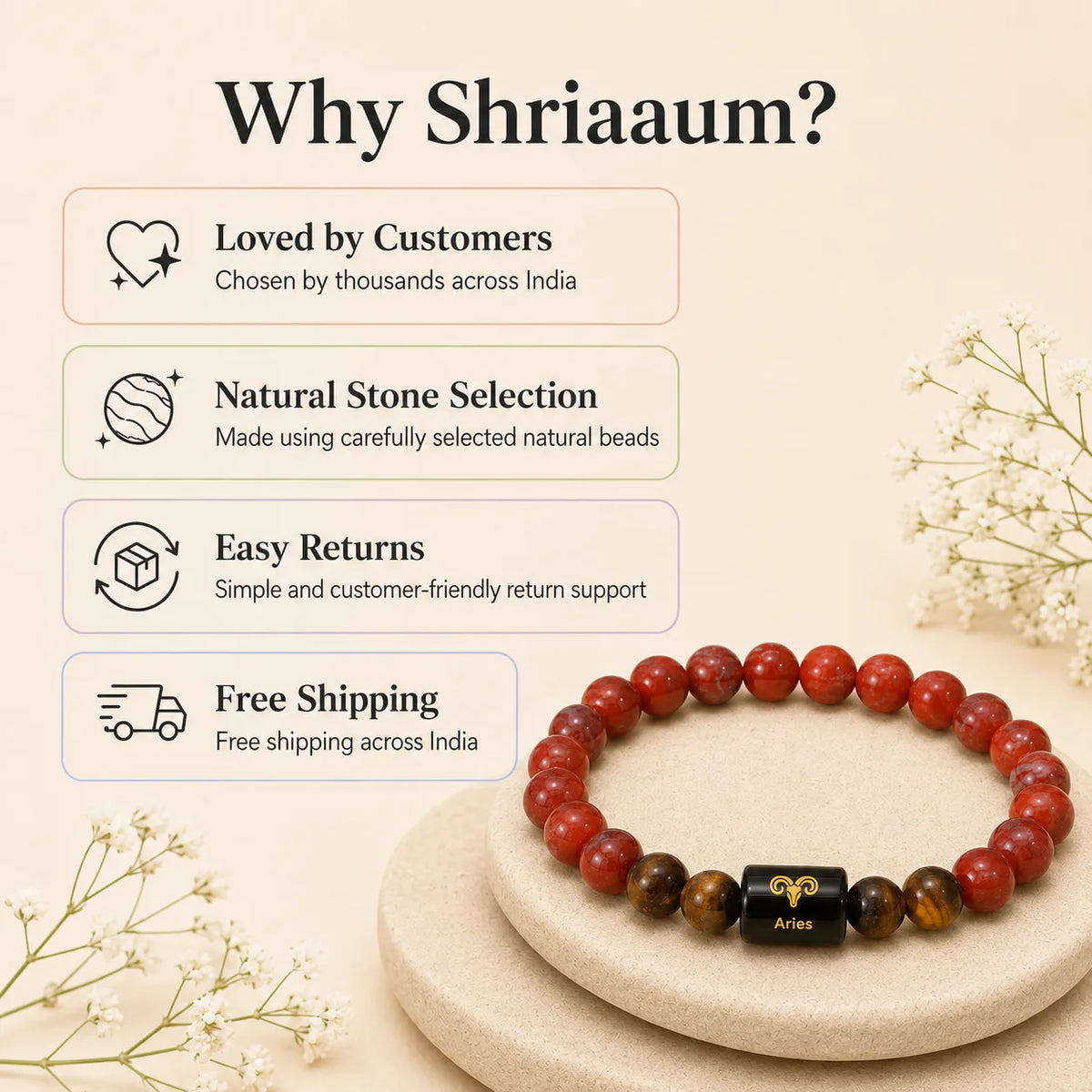 Aries ( मेष राशि) (Zodiac Bracelet)