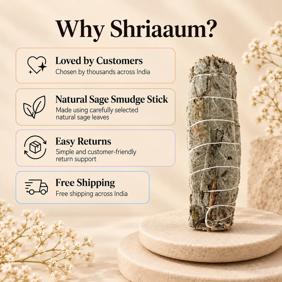 Sage Smudge Stick – Shuddhi, Cleansing & Positive Space
