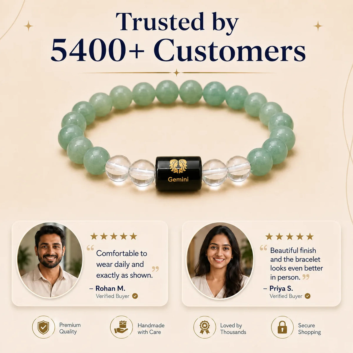 Gemini ( मिथुन राशि) (Zodiac Bracelet)