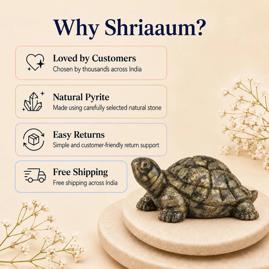 Natural Pyrite Tortoise for Wealth & Prosperity