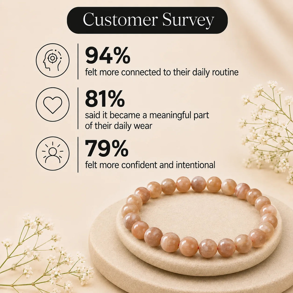 Natural Sunstone 8mm bracelet